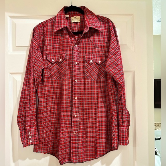 dee cee Other - Dee Cee Shirt VTG Plaid Sawtooth Western Sz M 60s Cobain Grunge Red Chri…